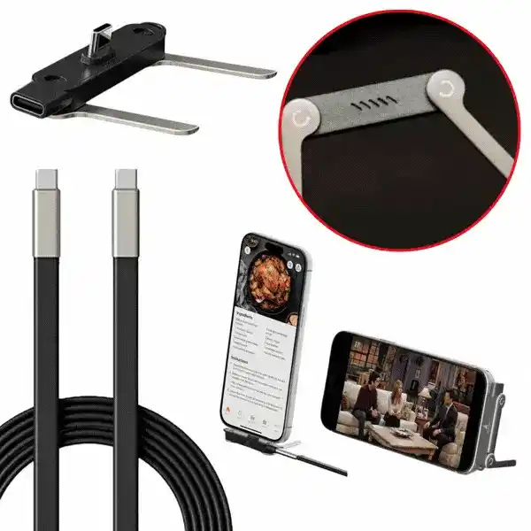 Kabel 2w1 do ładowania z podstawką na telefon, Bracky